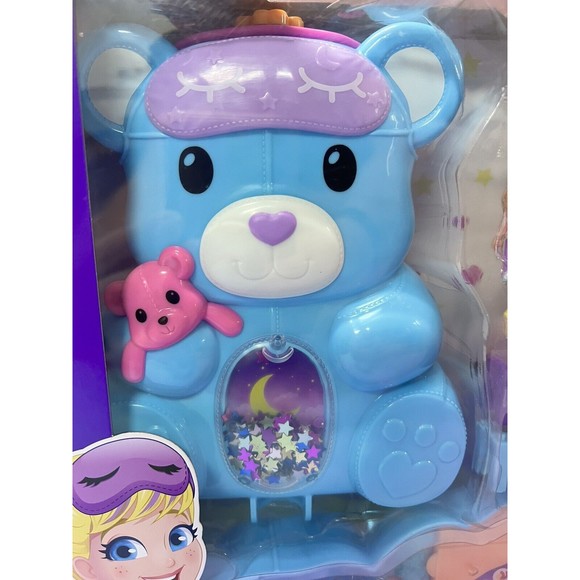 Polly Pocket Teddy Bear Purse 2 in 1 Playset w/ 2 Micro Dolls 16 Accessories NIB - Picture 2 of 8